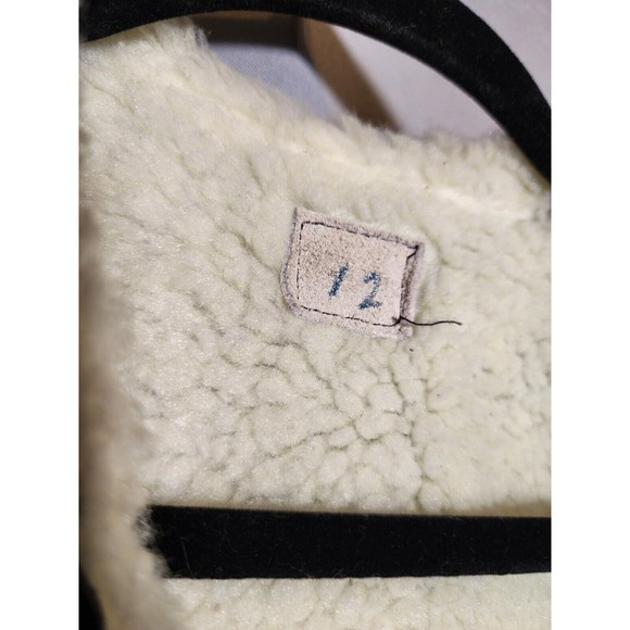 80s Suede Leather Sherpa Trucker Vest Kids Biker Cowboy Western Snap NO tags - Picture 6 of 7